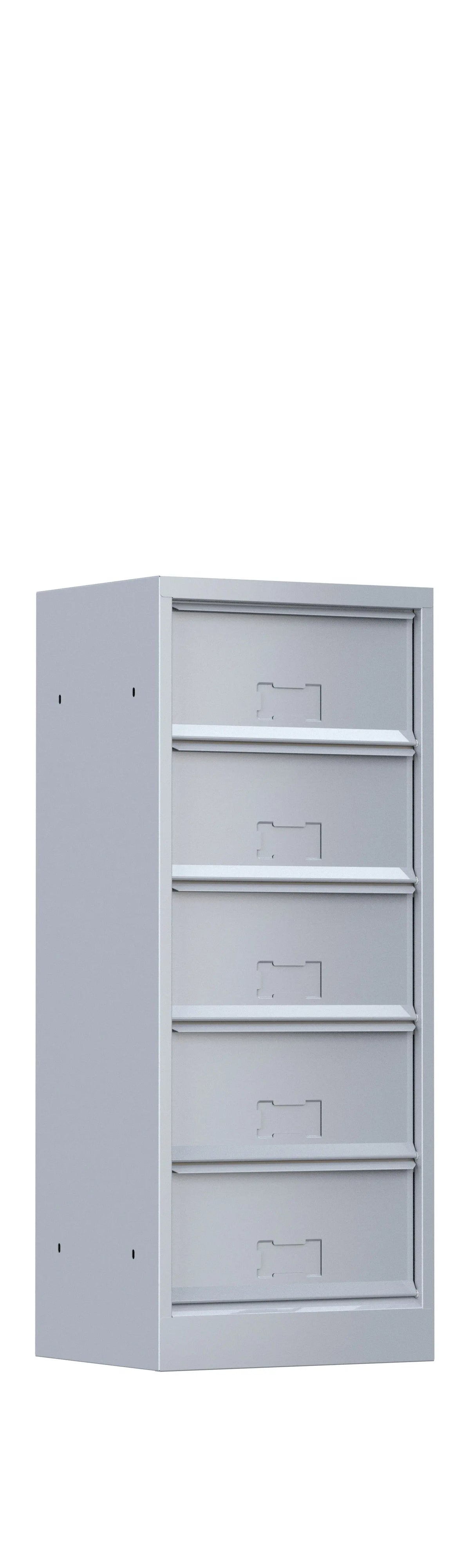 Meuble à clapets 5 cases sans serrure, fermeture aimantée