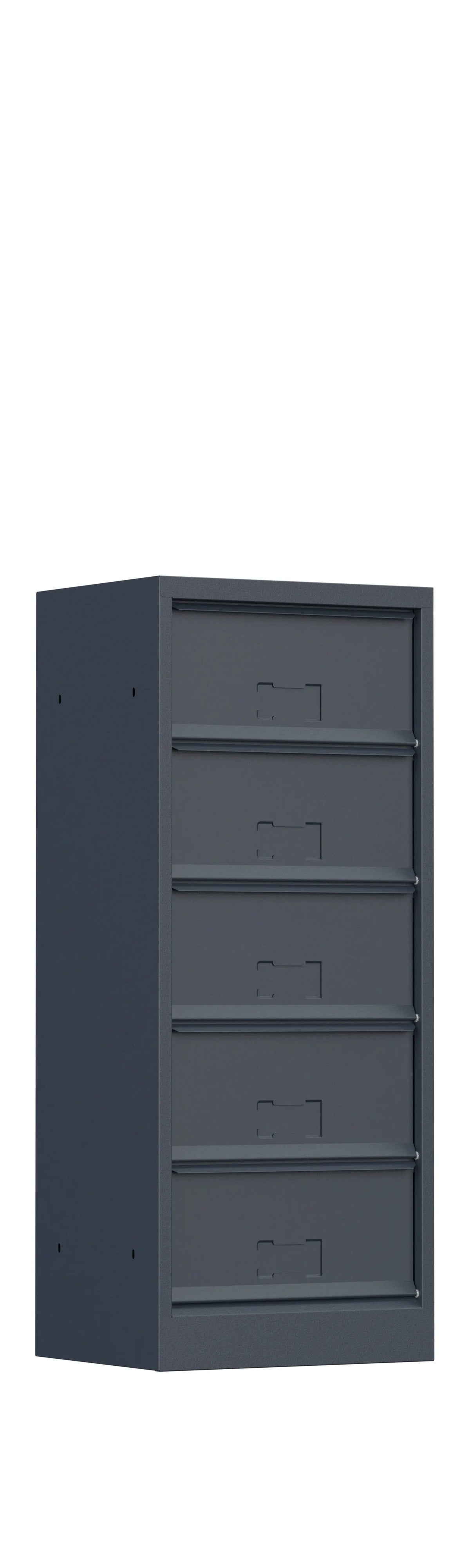 Casier 5 cases noir sans serrure pour la distribution du courrier