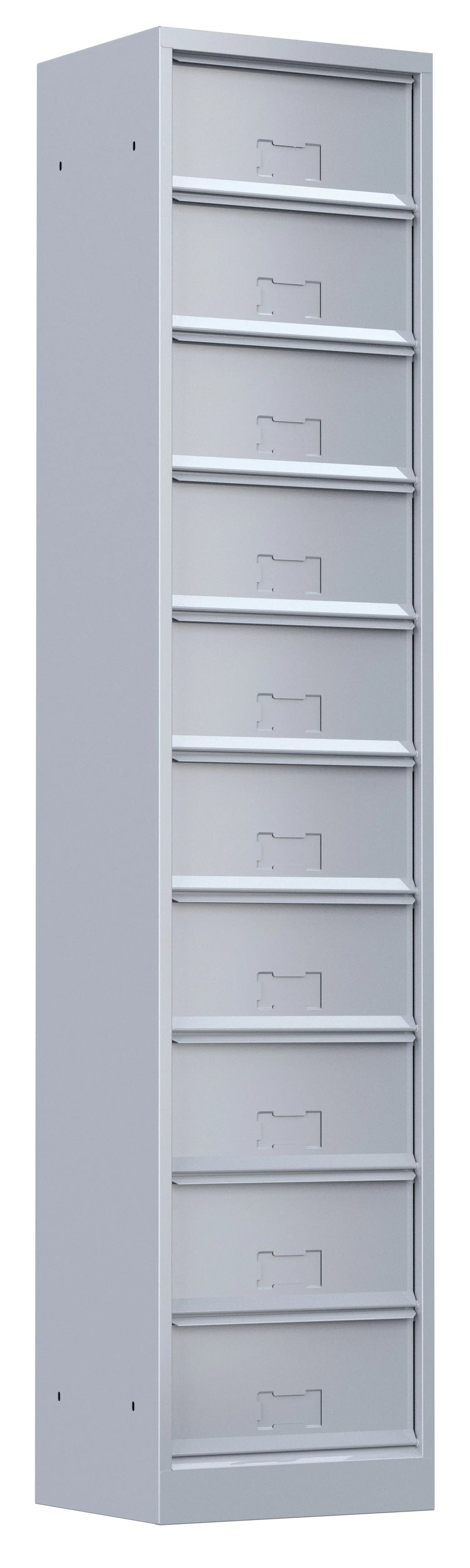 Meuble à clapets 10 cases sans serrure, fermeture aimantée