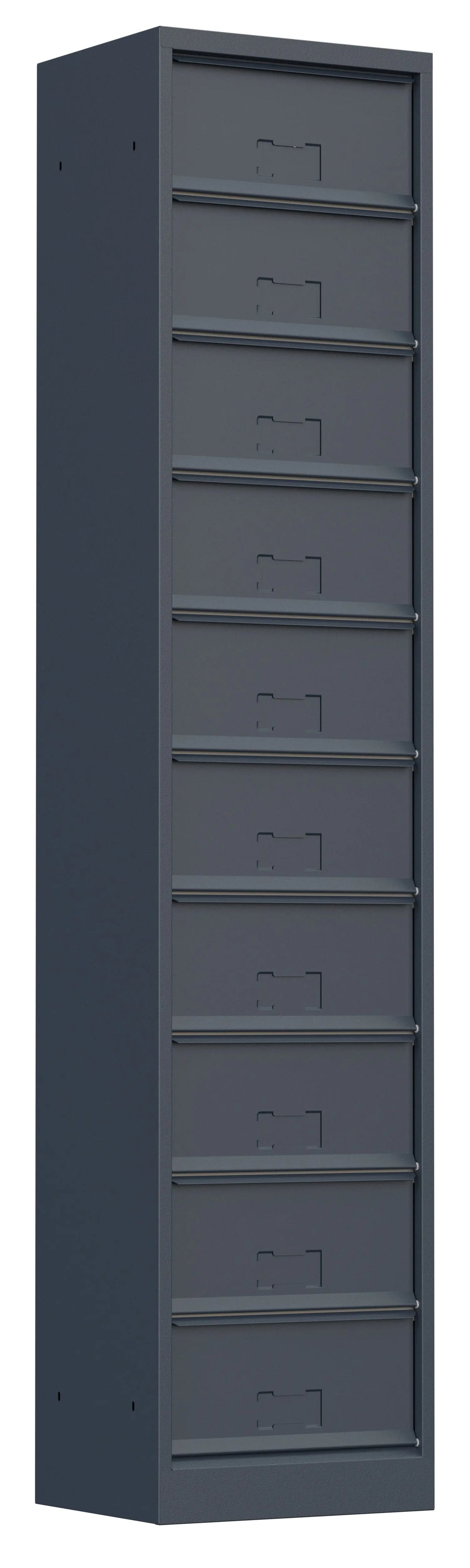 Casier de distribution du courrier 10 cases sans serrure, vue de trois quarts