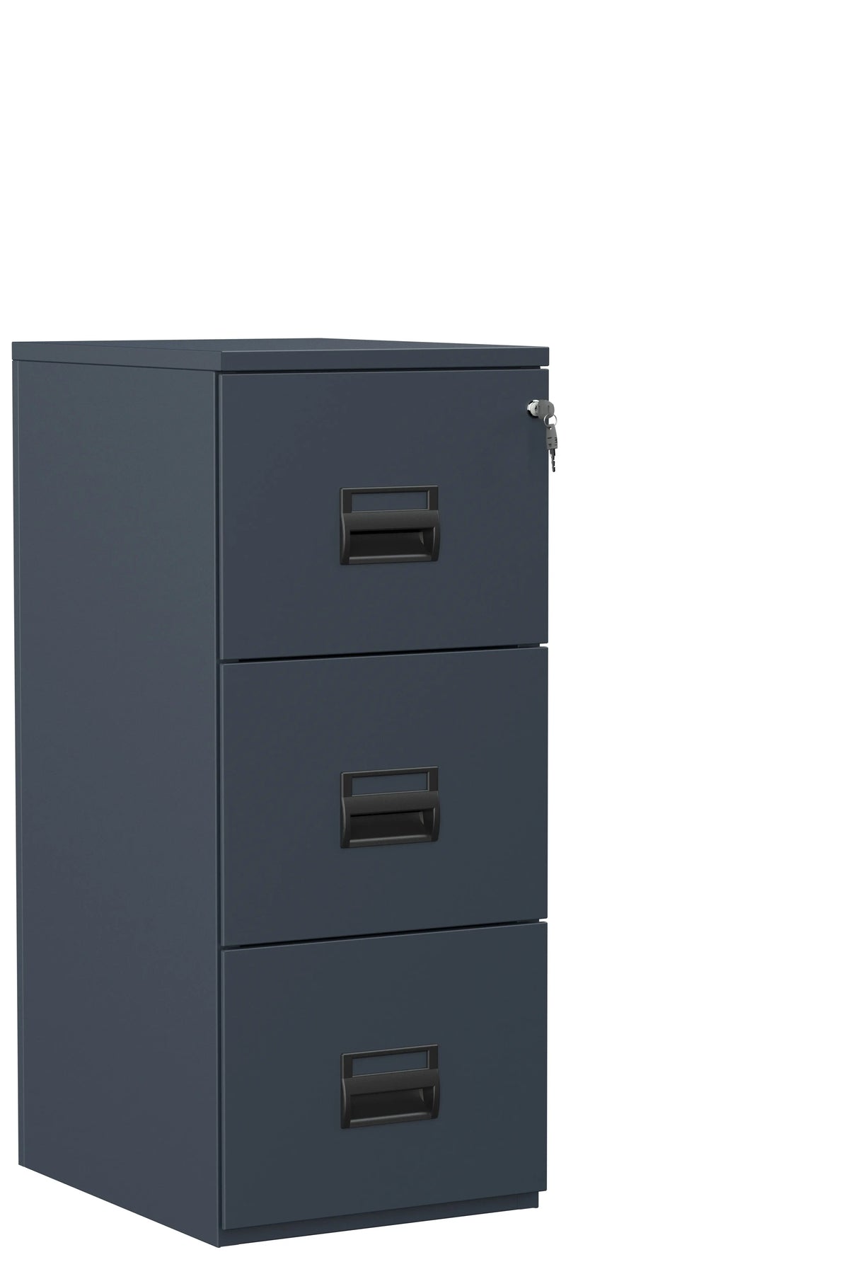 Classeur 3 tiroirs anthracite, autre vue du meuble pour dossiers suspendus