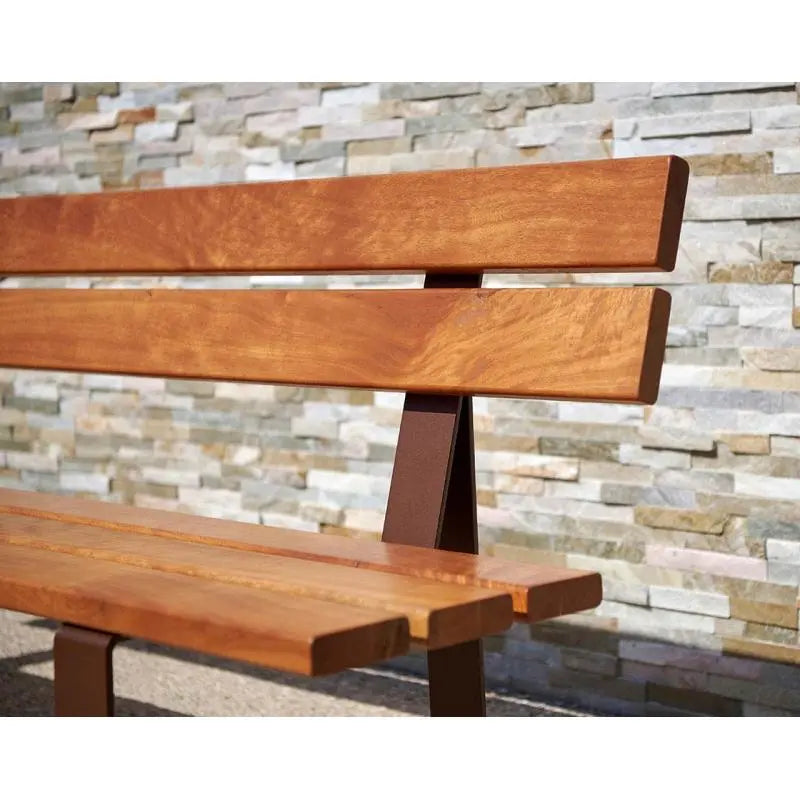 Banc Riga avec assise bois résineux lasuré chêne clair