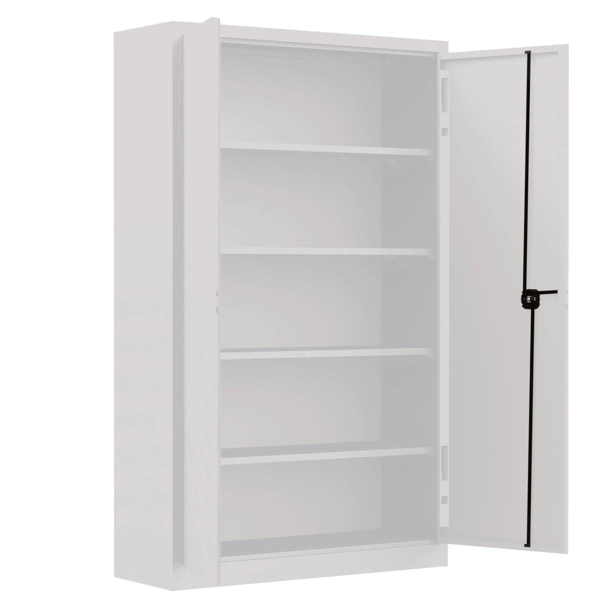 Intérieur d'une armoire blanche à portes avec tablettes blanches RAL 9010 de 1175 mm