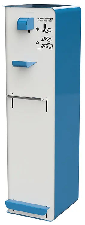 Borne de désinfection des mains à pédale / à poignée pour bidon 5L sur pied Cubagel Rossignol