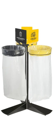 Kit sur socle support sac 3x110L Ecollecto sans couvercle Rossignol
