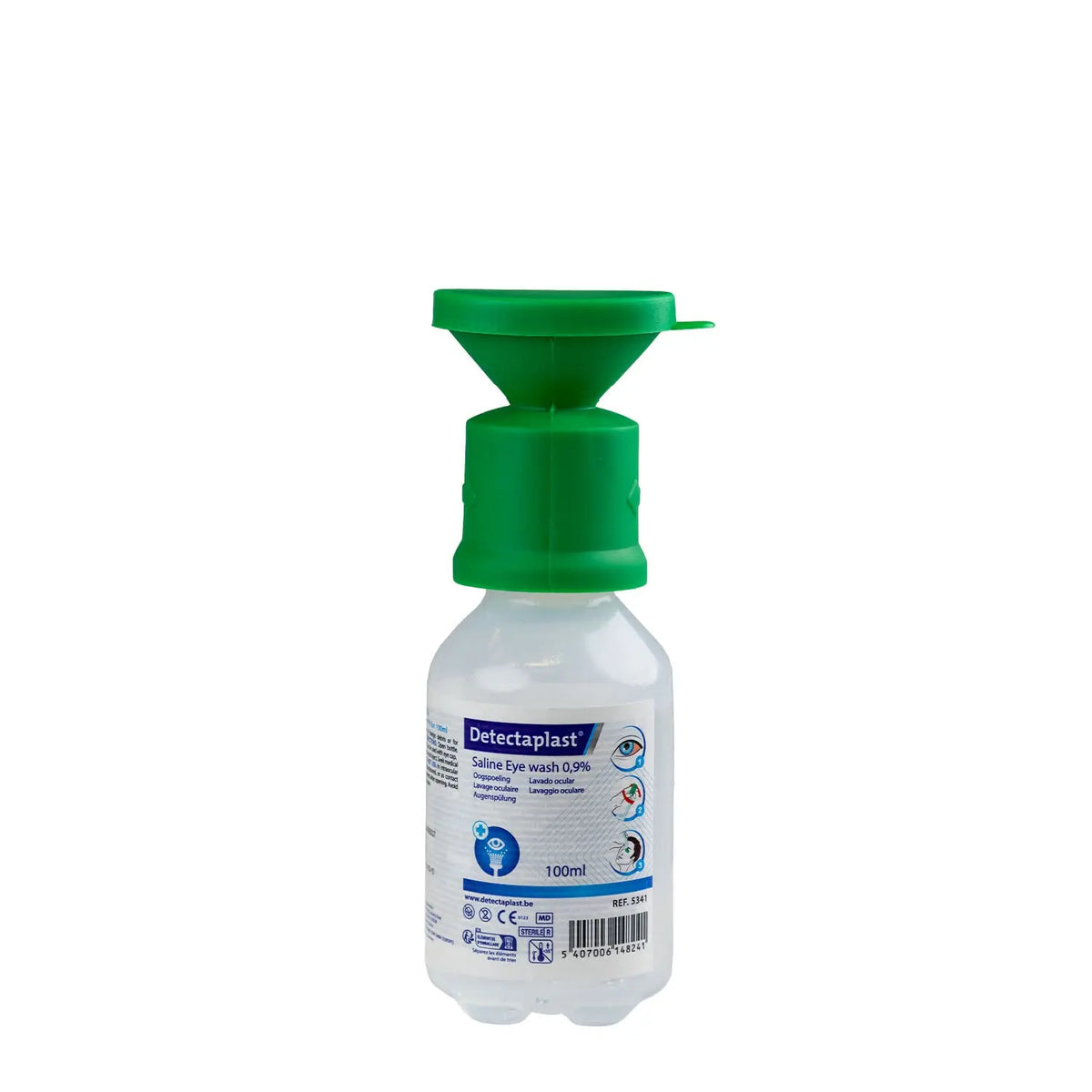 Flacon lave-œil 100 ml de sérum physiologique stérile Farmor avec œillère ergonomique et bouchon anti-poussière