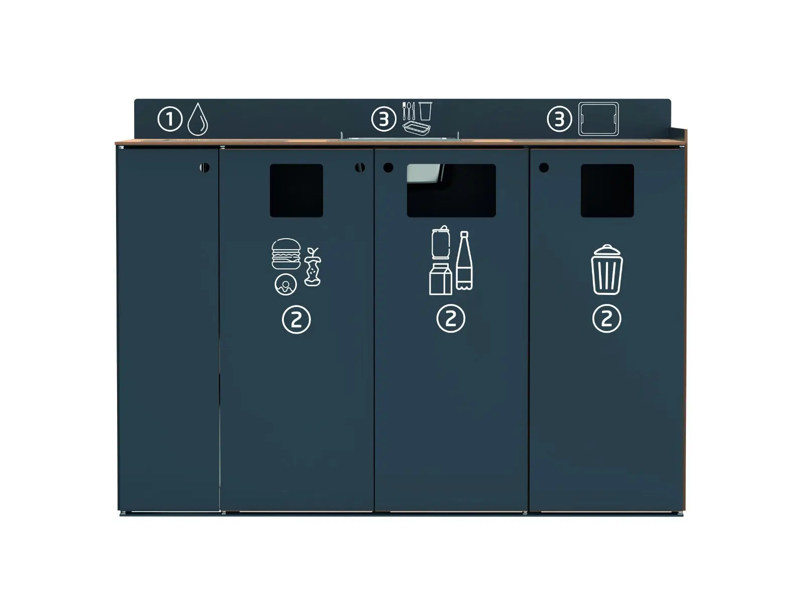 Meuble de tri et de débarrassage pour restauration compact HPL Restotri Signature Rossignol