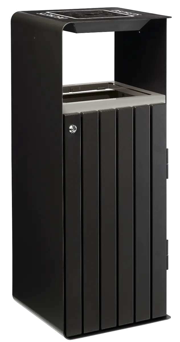 corbeille artri tri selectif grise avec cendrier