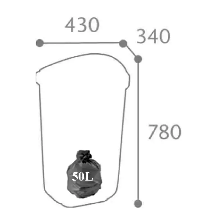 Corbeille murale 50 L Xerios Green