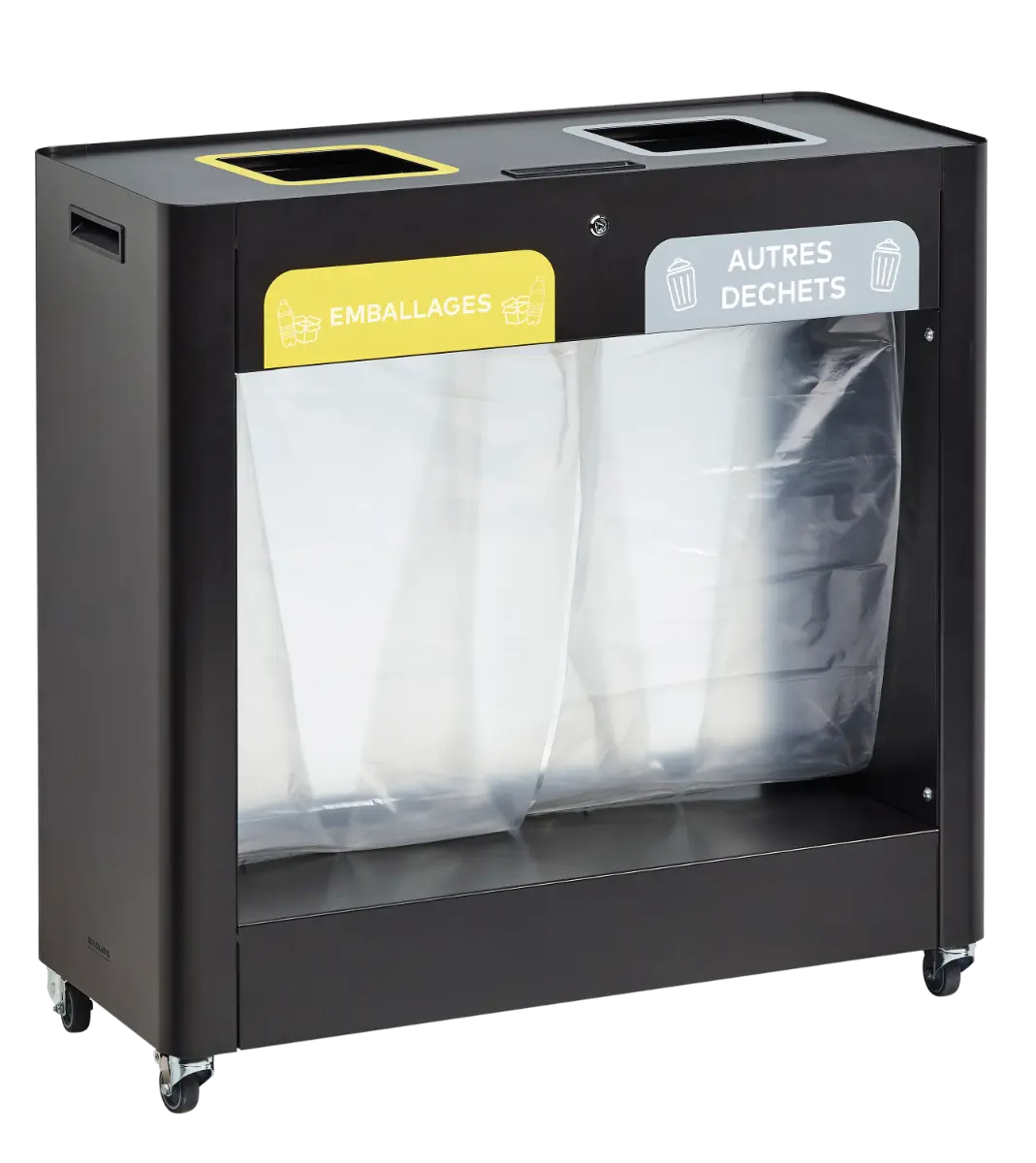 Corbeille de tri sélectif mobile Trimouv 2 et 3 flux Rossignol