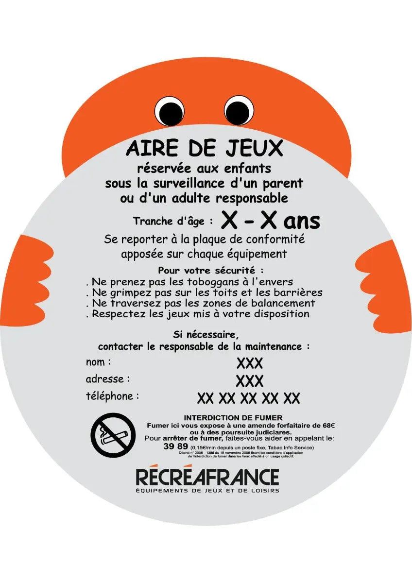 Panneau aire de jeux bonhomme france collectivités