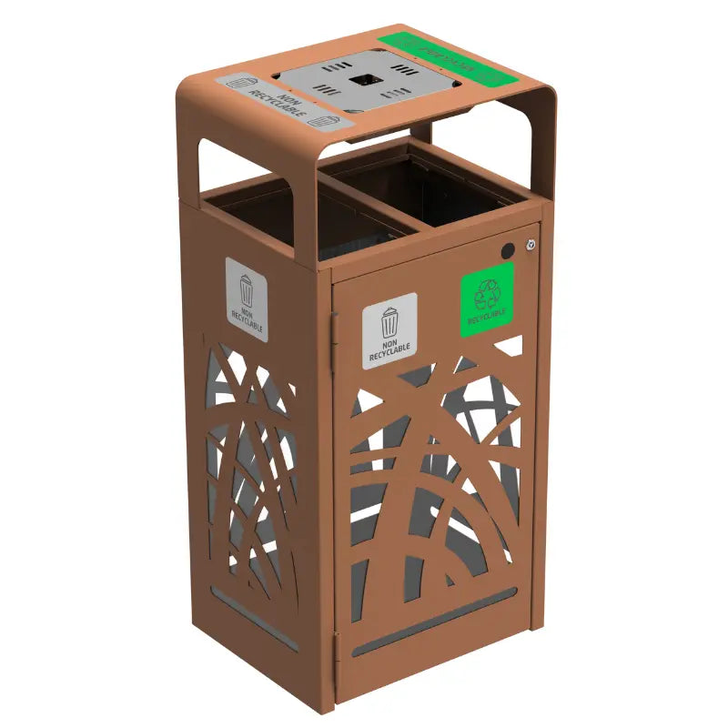 Corbeille à poser ou à fixer Cybel 2x60 L avec cendrier 1,5 L