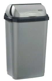 OKTOP Poubelle à couvercle coulissant 50L Gris / Gris Rossignol