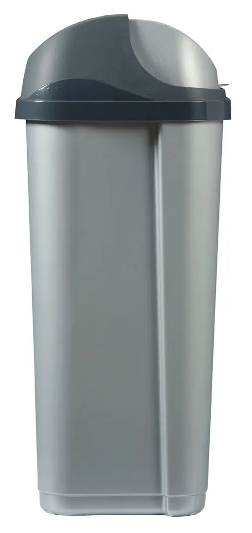 OKTOP Poubelle à couvercle coulissant 50L Gris / Gris Rossignol