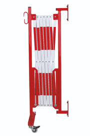 barrière extensible rouge-blanc 3,6m fixation murale et rouleaux - France Collectivités