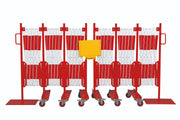 Kit 2 pcs. barrière extensible rouge-blanc 8,0 m - France Collectivités
