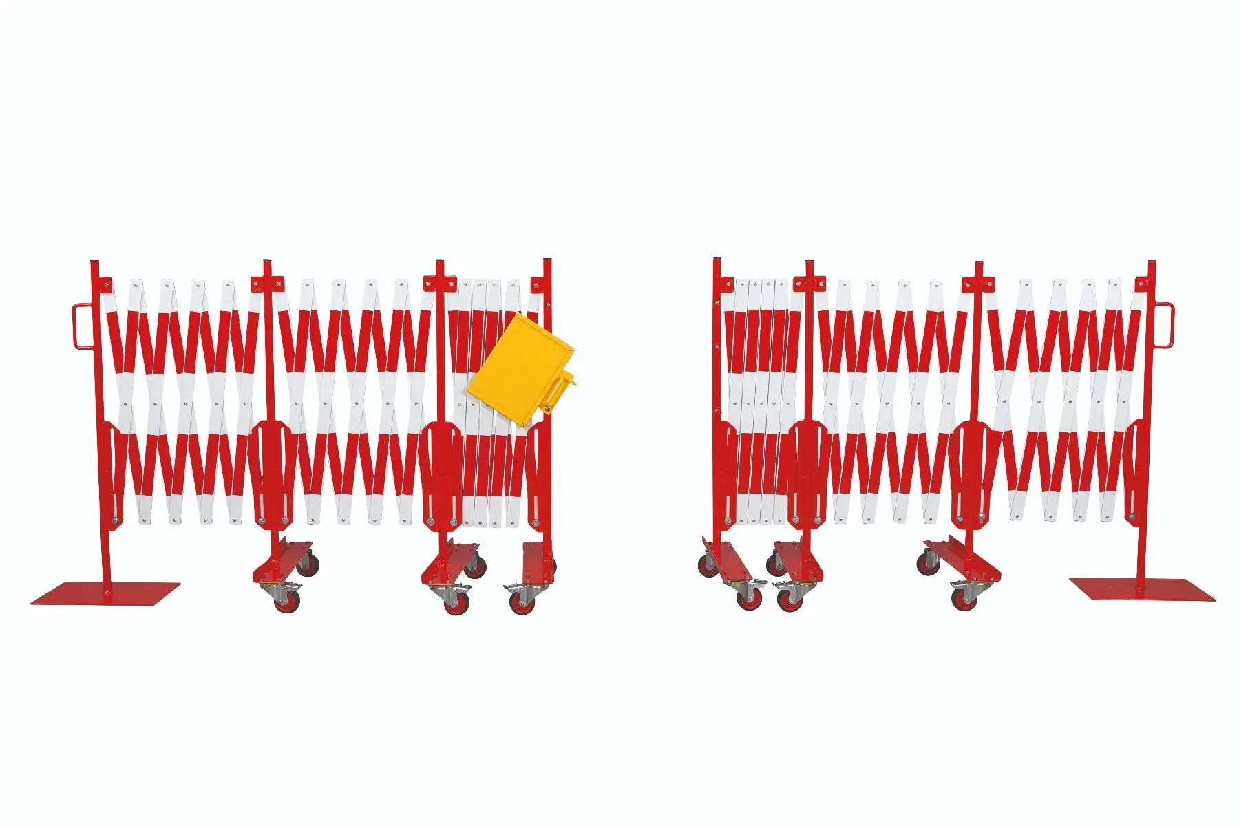 Kit 2 pcs. barrière extensible rouge-blanc 8,0 m - France Collectivités