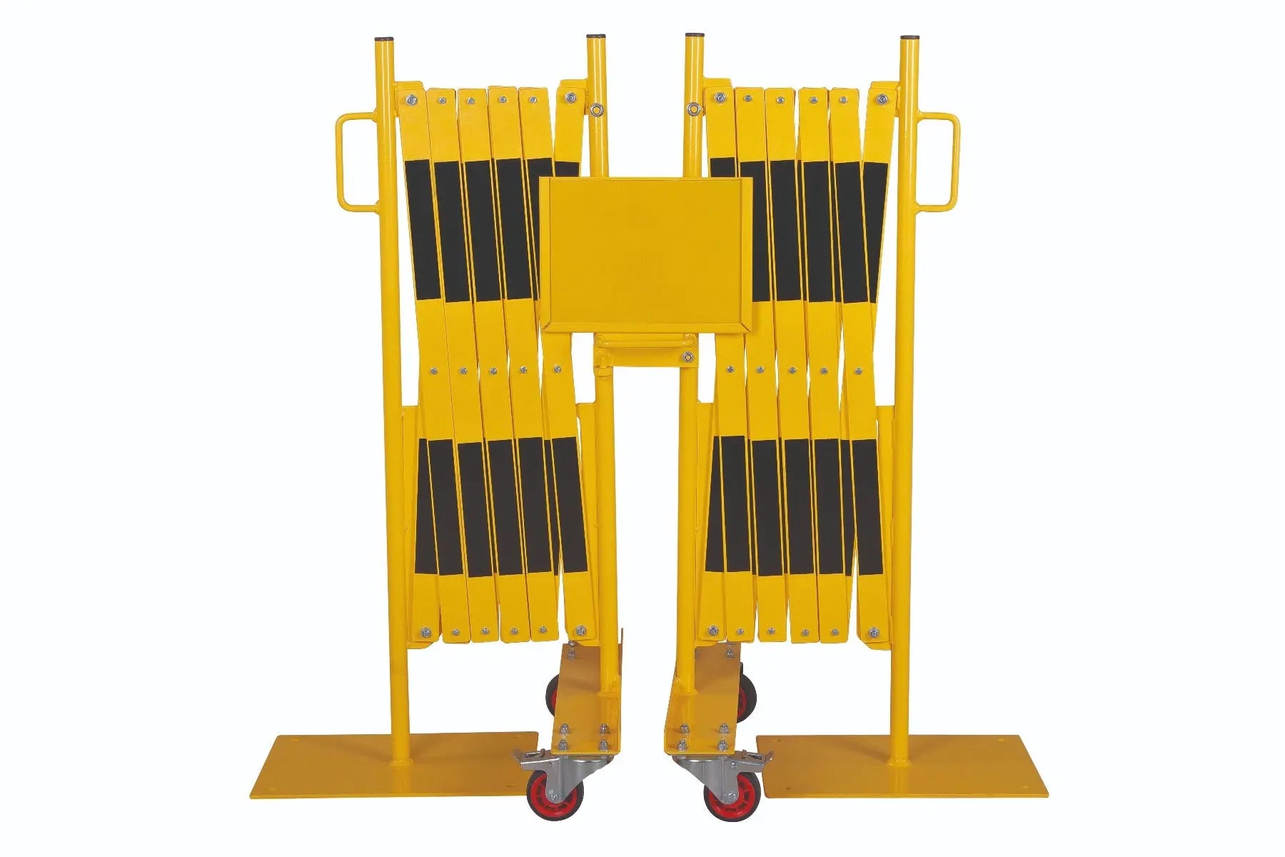 Kit 2 pcs. barrière extensible jaune-noir 2,0m - France Collectivités