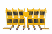 Kit 2 pcs. barrière extensible jaune-noir 8,0m - France Collectivités