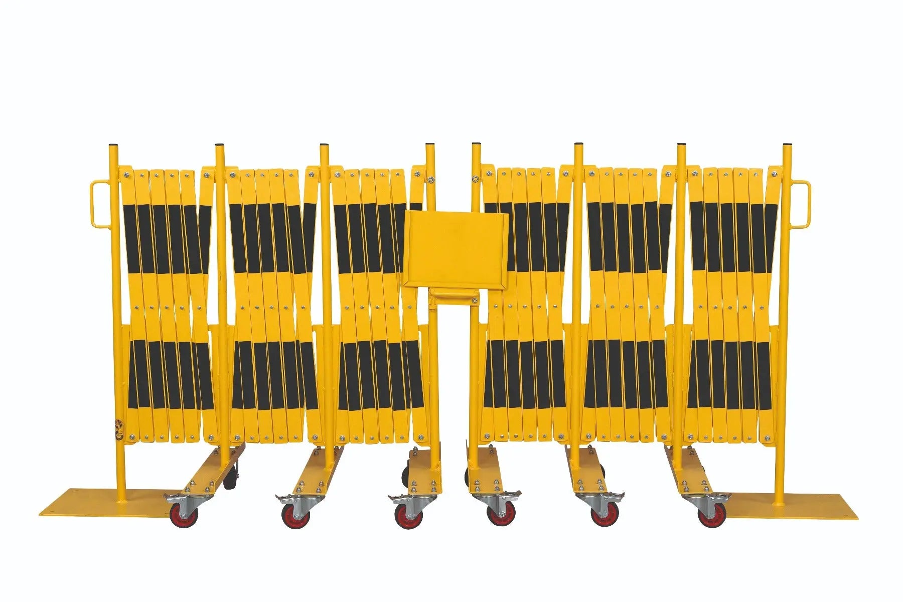 Kit 2 pcs. barrière extensible jaune-noir 8,0m - France Collectivités