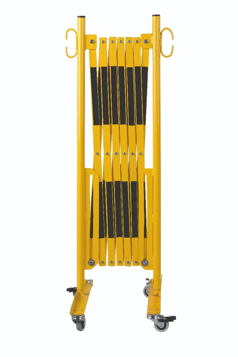 barrière extensible jaune-noir 3,6m avec avec rouleaux de deux côtés - France Collectivités