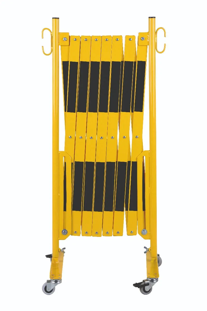 barrière extensible jaune-noir 4m rouleau avec rouleaux de deux côtés - France Collectivités