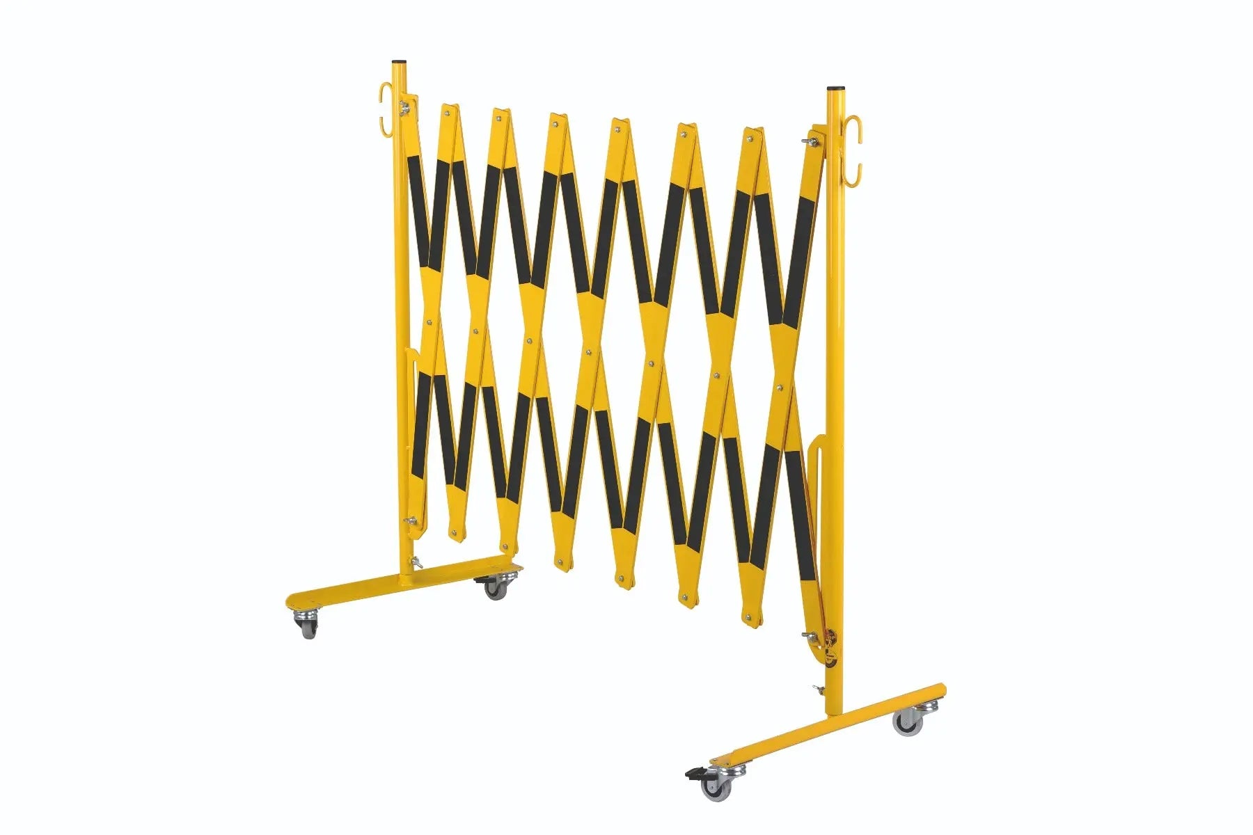 barrière extensible jaune-noir 4m rouleau avec rouleaux de deux côtés - France Collectivités