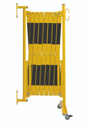 barrière extensible jaune-noir 4m pieds et fixation mural - France Collectivités