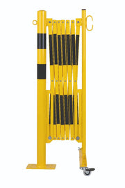 barrière extensible jaune-noir 3,6m avec poteau Ø60mm - France Collectivités