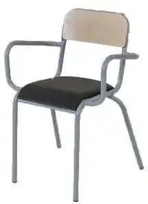 Fauteuil 85 rembourré SDM Mobilier, piètement 4 pieds en tube acier Ø 25 mm