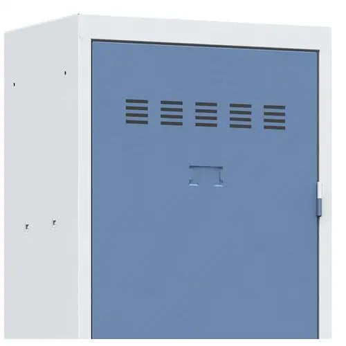 Détail de l'aménagement intérieur d'un vestiaire industrie propre 1 colonne, gamme vestiaires d'atelier gris RAL 7035