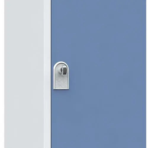 Vue de détail d'un vestiaire industrie propre 1 colonne, gamme vestiaires d'atelier gris RAL 7035