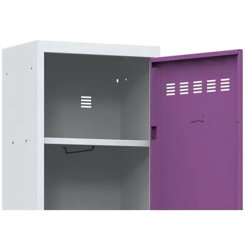 Vue de détail d'un vestiaire industrie propre 4 colonnes, gamme vestiaires d'atelier gris RAL 7035