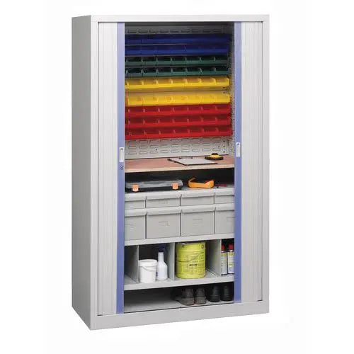 Armoire de maintenance à bacs-tiroirs, lames bleues, autre vue