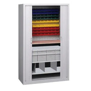 Armoire universelle à habillage à bacs, gris clair RAL 7035