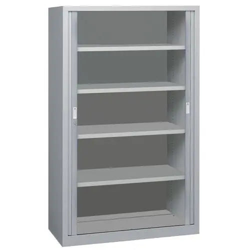 Armoire à rideaux universelle 4 tablettes, gris clair RAL 7035