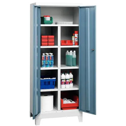 Armoire de rangement Vinco à compartimentage, fermeture par cadenas