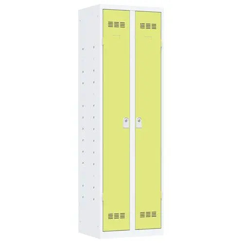 Armoire de rangement EPI 600 mm Vinco, coloris porte vert anis sur corps gris, fermeture à clé