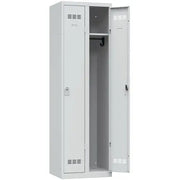 Vestiaire de bureau 2 colonnes de 300 mm, coloris gris clair RAL 7035, fermeture à clé