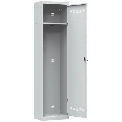 Vestiaire multiservices 1 colonne de 500 mm, coloris tout gris clair RAL 7035, fermeture à clé