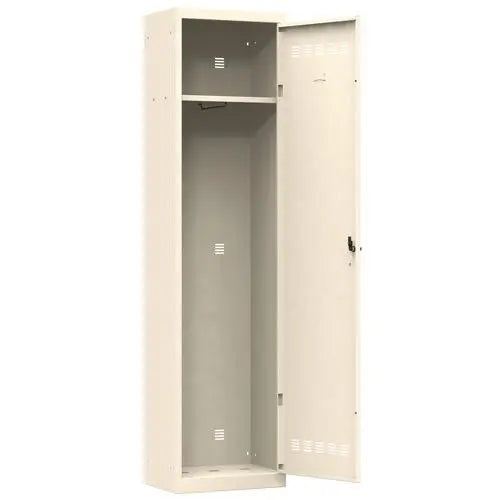 Autre vue : vestiaire faible profondeur 35 cm, tout beige RAL 1015, fermeture à cadenas