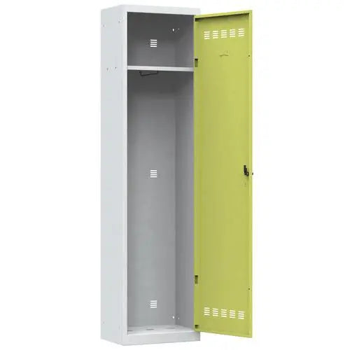 Armoire vestiaire étroite 500 x 350 mm Vinco, coloris porte vert anis sur corps gris, fermeture à clé