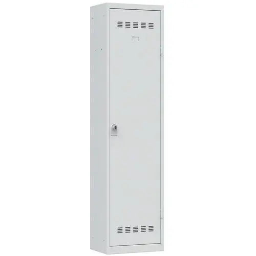 Armoire vestiaire étroite 500 x 350 mm, coloris tout gris clair RAL 7035, moraillon porte-cadenas