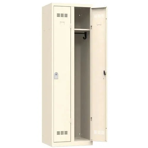 Vestiaire métallique uni 2 portes, coloris beige RAL 1015, fermeture à clé