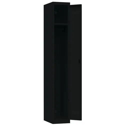 Vestiaire monobloc de bureau 1 case, coloris noir RAL 9005, moraillon porte-cadenas