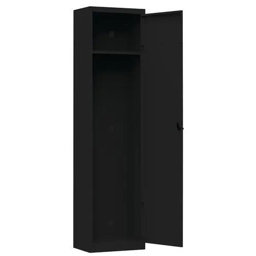 Vestiaire encombrement réduit H 198 cm, coloris noir RAL 9005, serrure à 2 clés