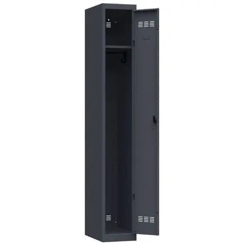 Vestiaire du personnel tertiaire 1 place, coloris anthracite RAL 7016, moraillon porte-cadenas