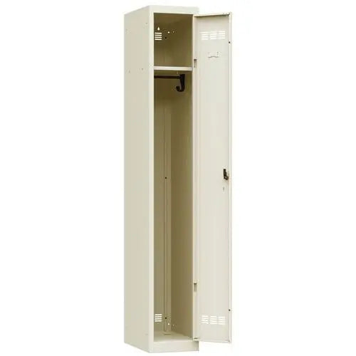 Vestiaire métallique uni pour bureau, coloris beige RAL 1015, moraillon porte-cadenas