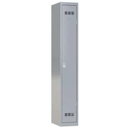 Casier vestiaire 1 porte pour open space Vinco, coloris gris alu RAL 9006, fermeture à clé
