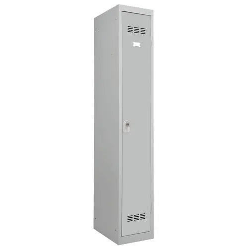 Vestiaire industrie propre 1 colonne de 300 mm, porte gris clair RAL 7035, moraillon porte-cadenas